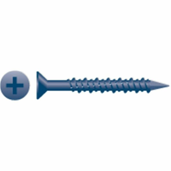 Strong-Point 1/4 x 1.75 in. Phillips Flat Head Screws Notched Thread Blue Ceramic Coating, 2PK CF428